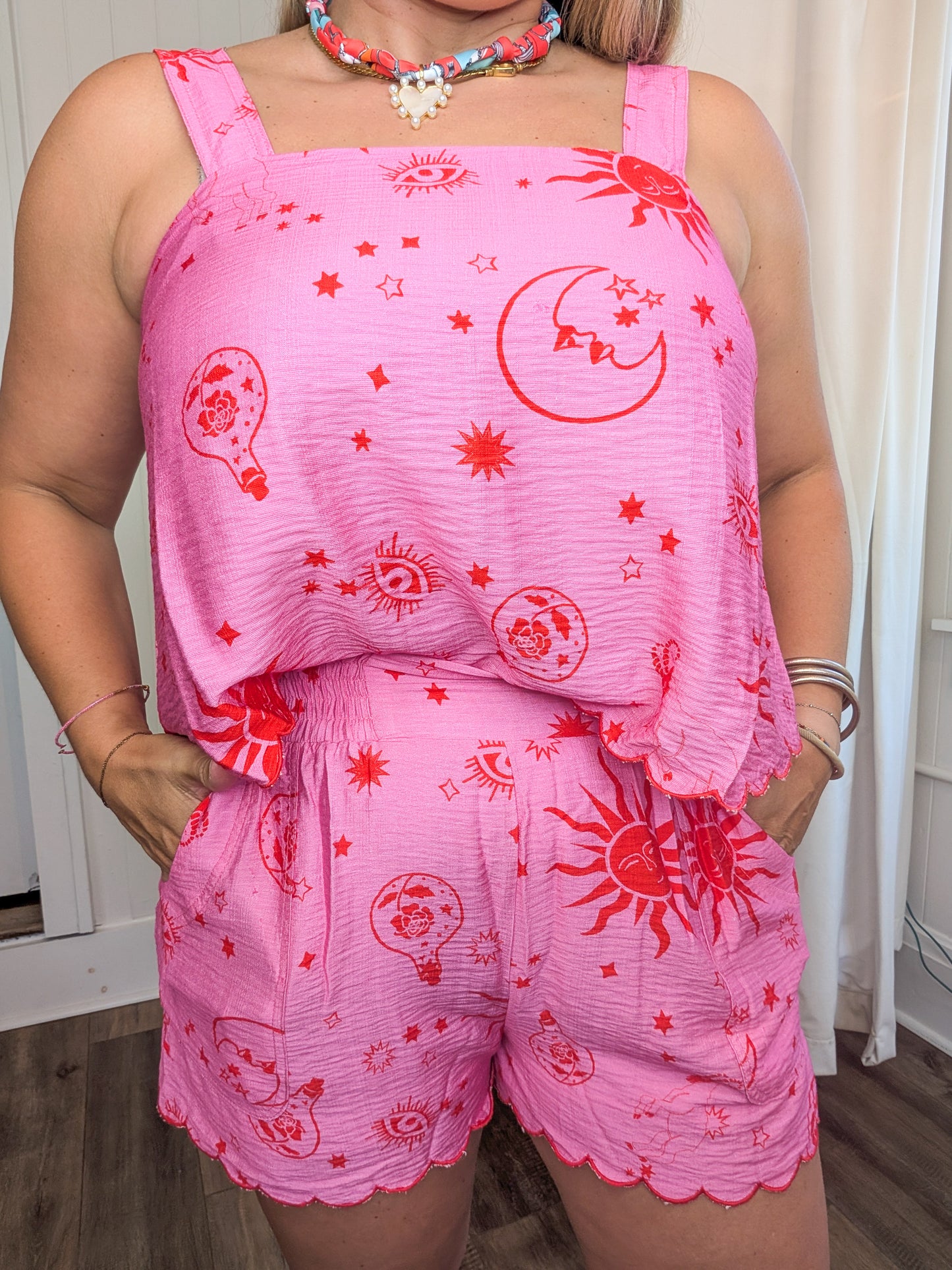 * FINAL SALE* Cosmic Reverie Scalloped Detailed Shorts