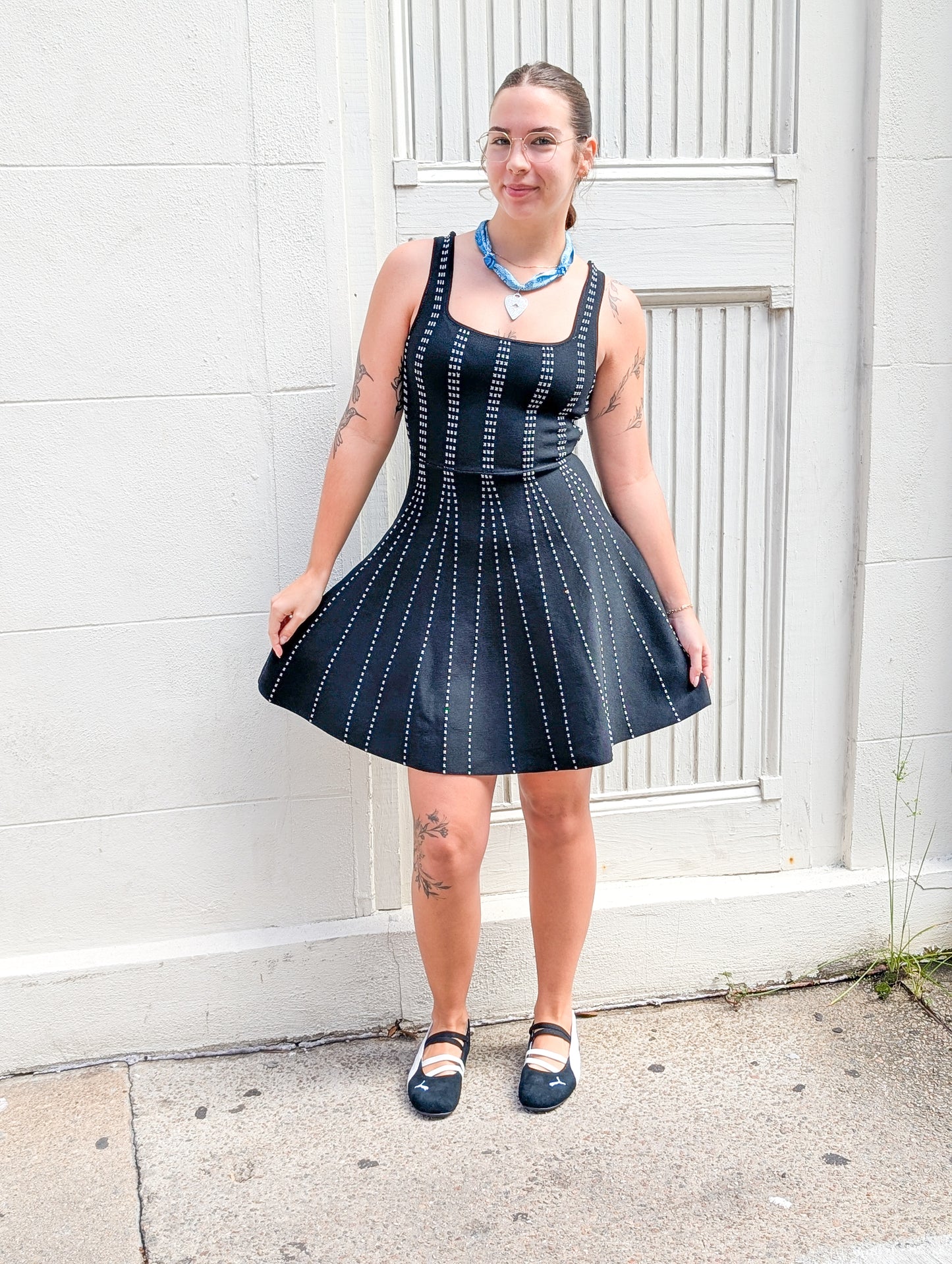 Jacquard Sweater Knit Mini Dress