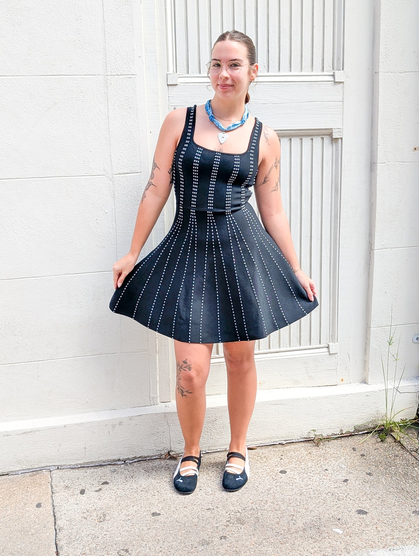 Jacquard Sweater Knit Mini Dress