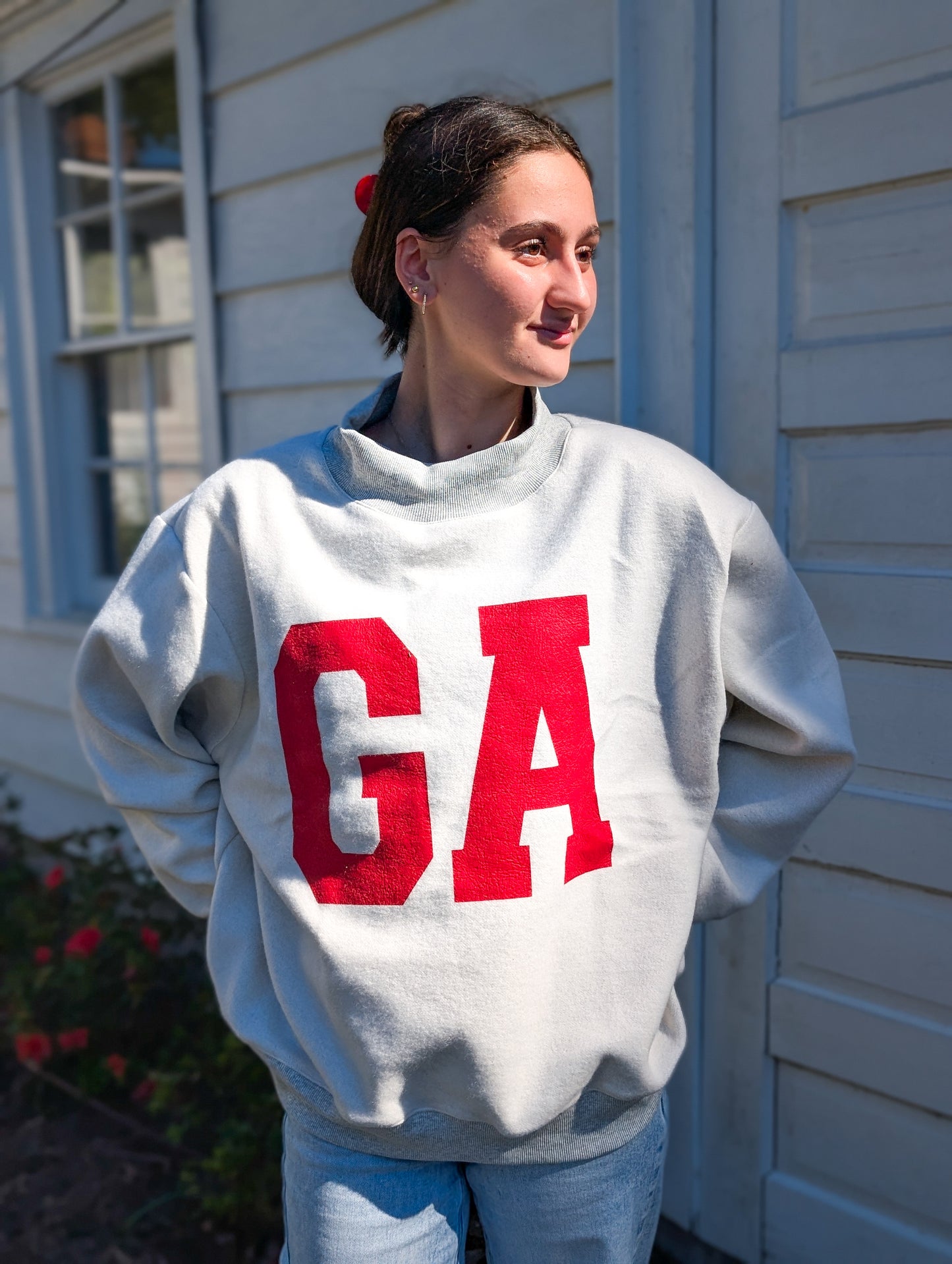 Georgia & Ga Print Reversible Mockneck Sweatshirt