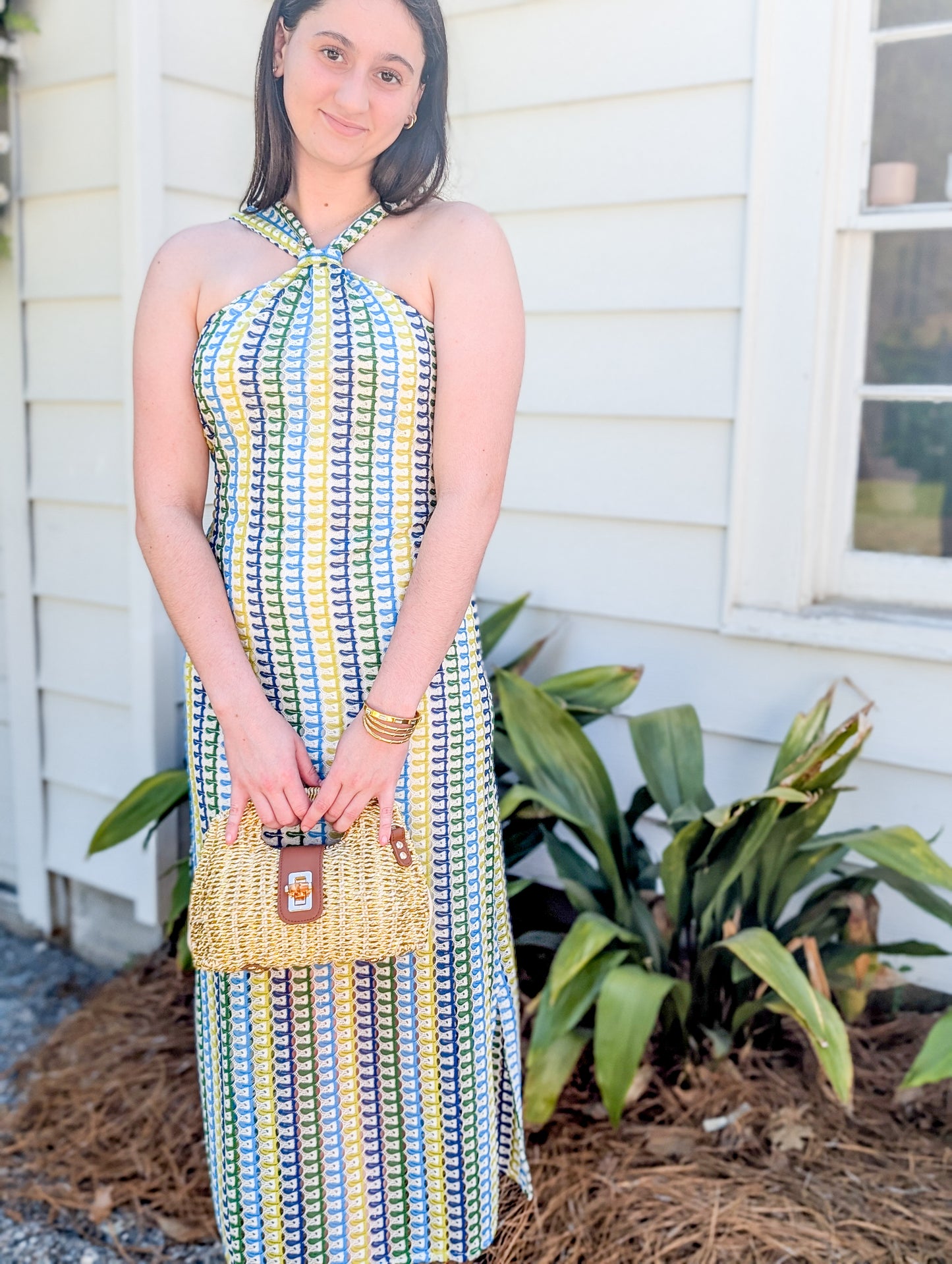 *FINAL SALE* Cycladic Loom Halter Dress
