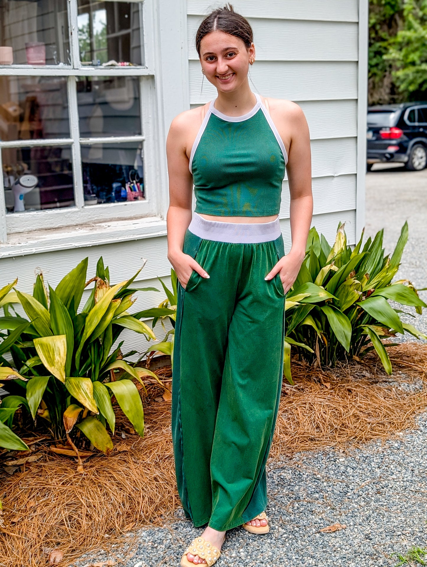 High Neck Two Tone Tank