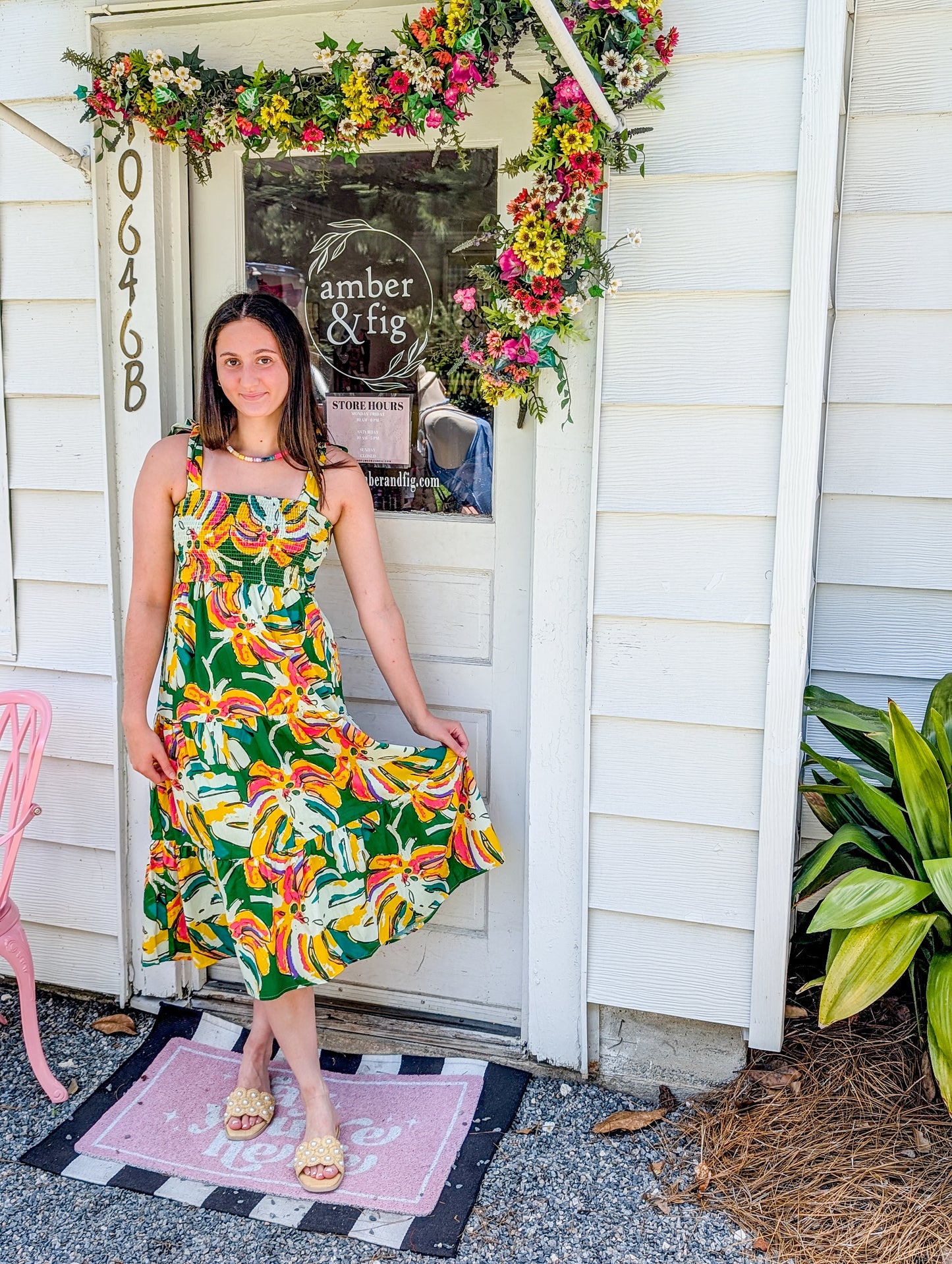 Calypso Mostera Smock Midi Dress