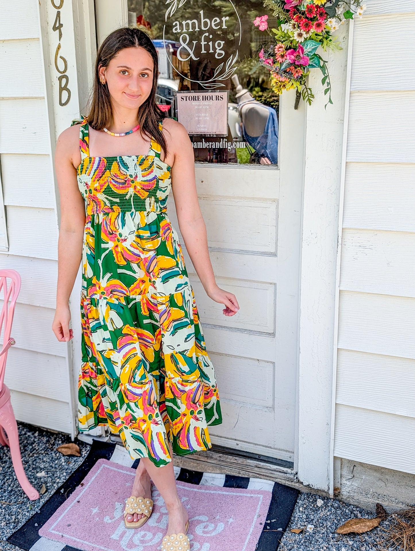 Calypso Mostera Smock Midi Dress