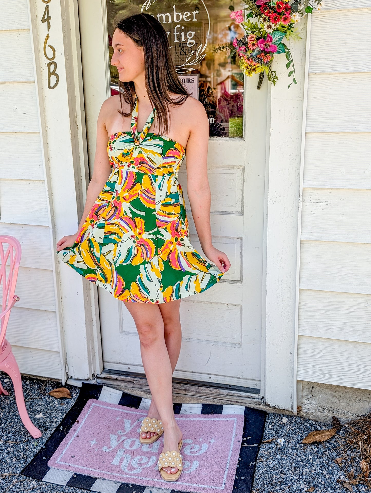 Calypso Mostera Halter Short Dress