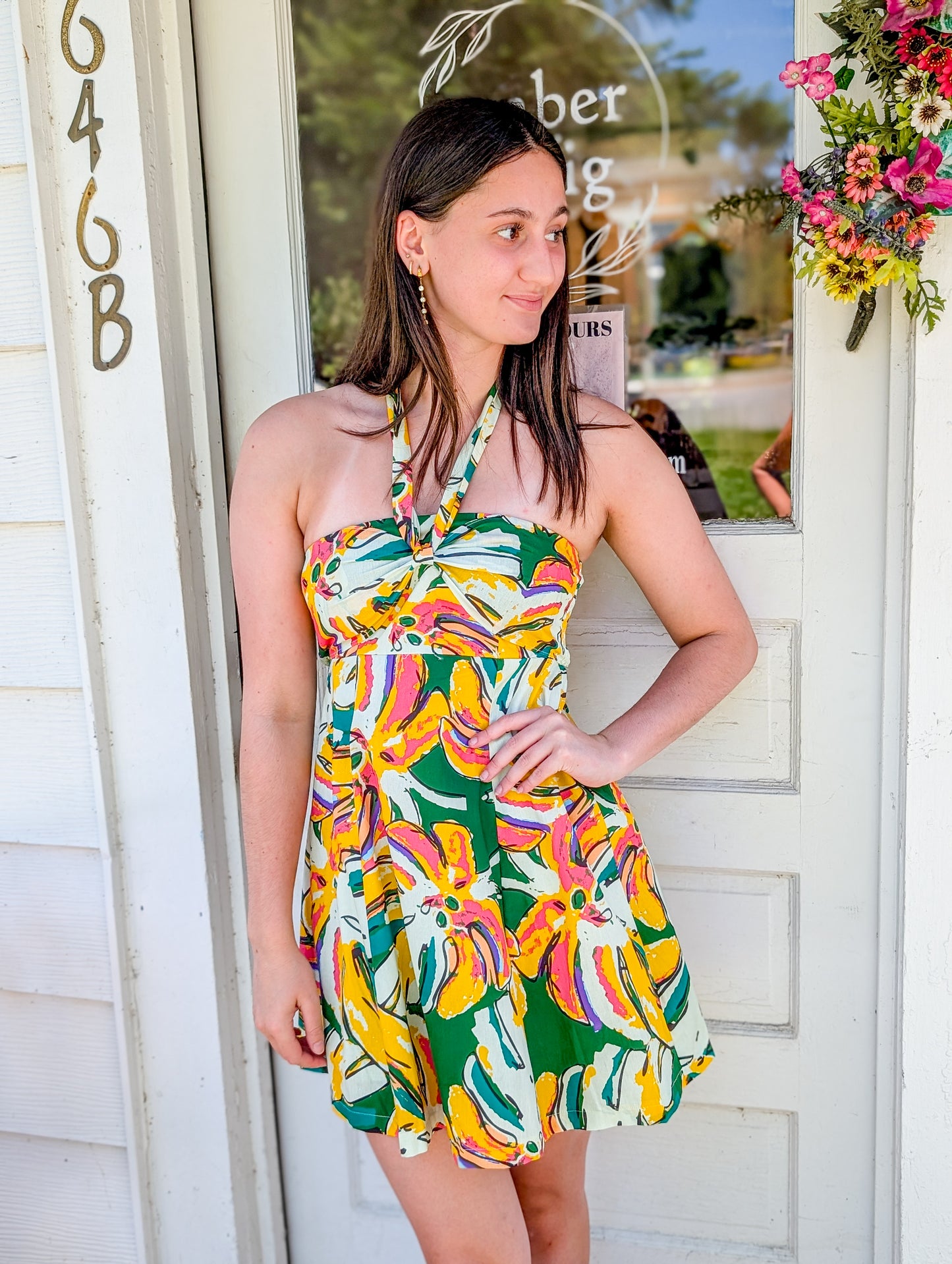 Calypso Mostera Halter Short Dress