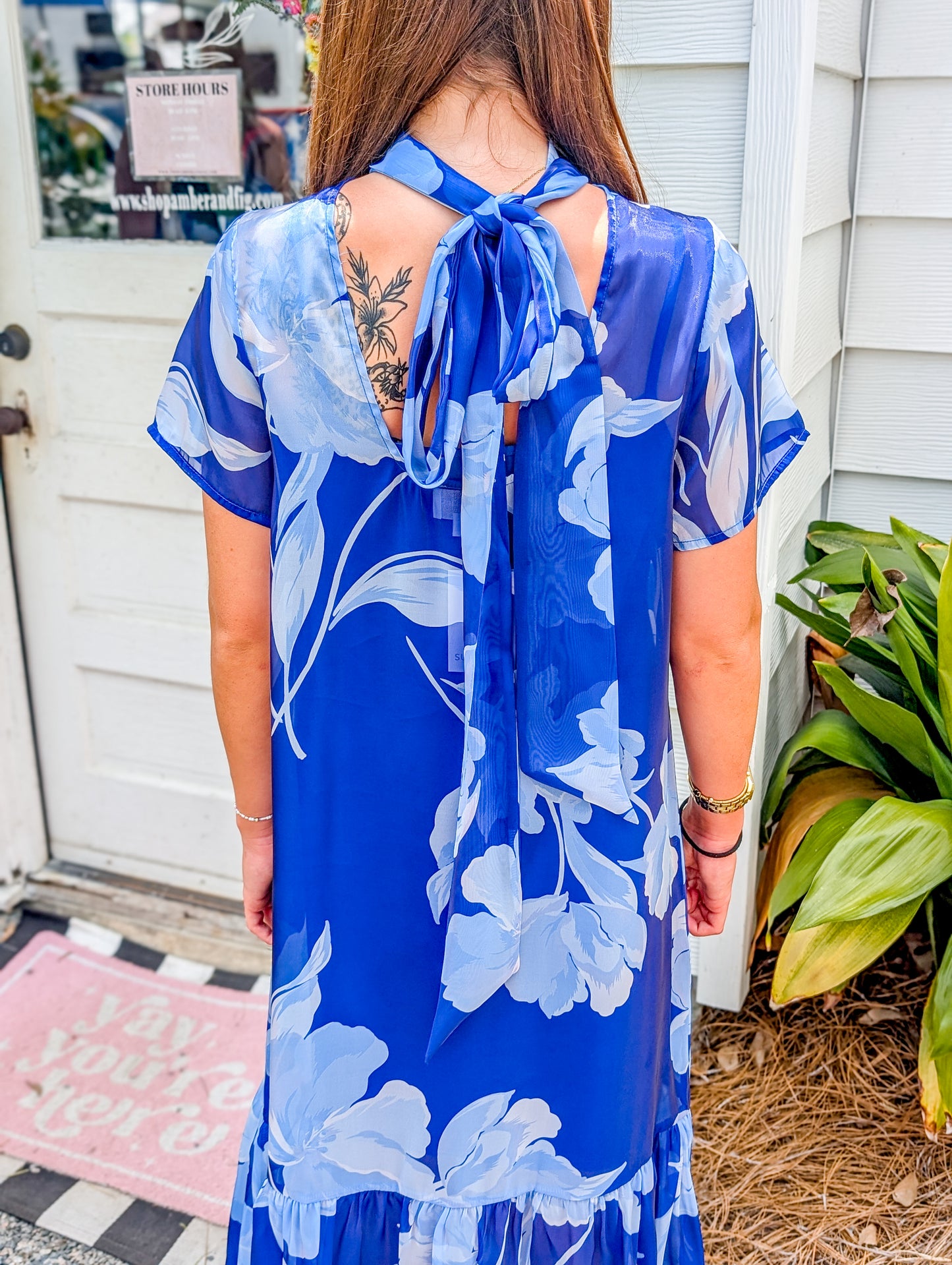 Dime Organza Mockneck Floral Maxi Dress