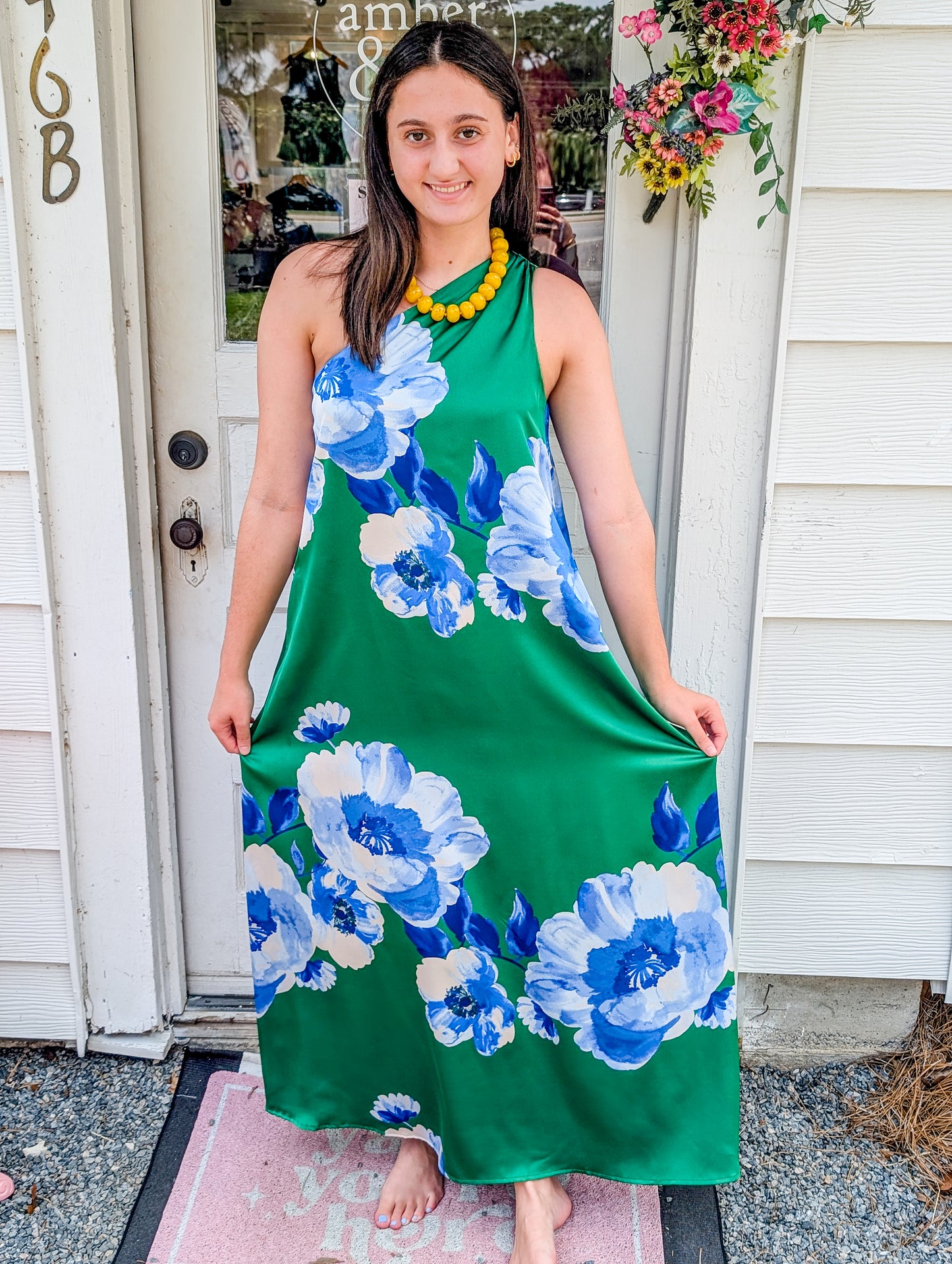 Glena Floral Pleated Maxi Dress