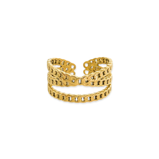 Water Resistant 3 Stack Chain Coss Ring