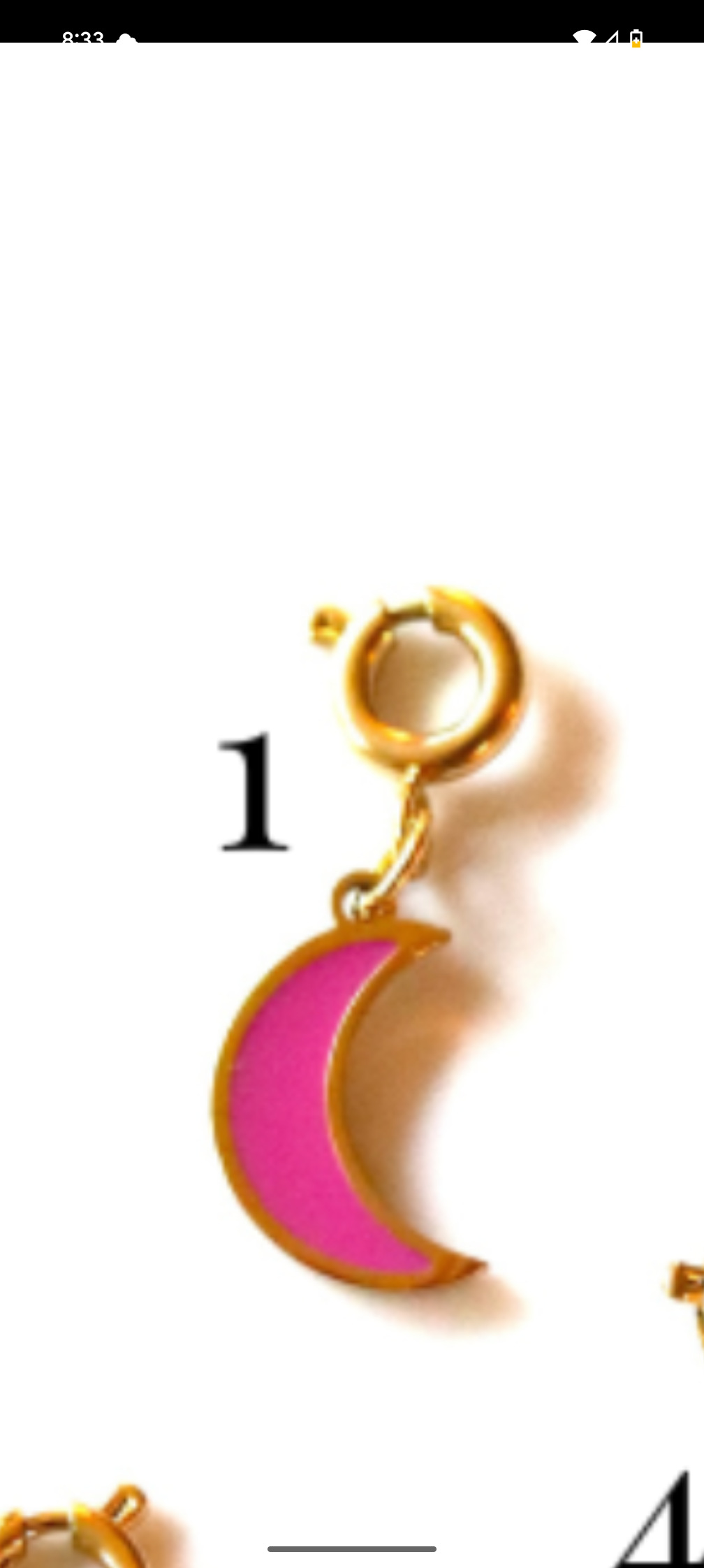 Stainless Steel Gold Plated Pink Collection Charms