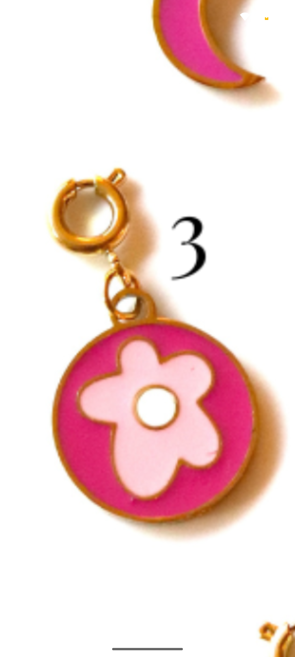 Stainless Steel Gold Plated Pink Collection Charms