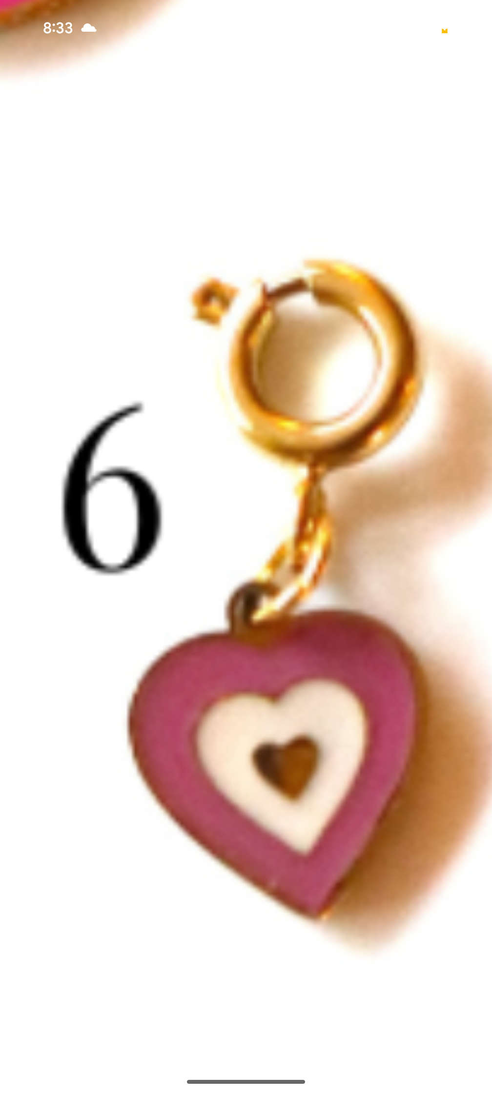 Stainless Steel Gold Plated Pink Collection Charms