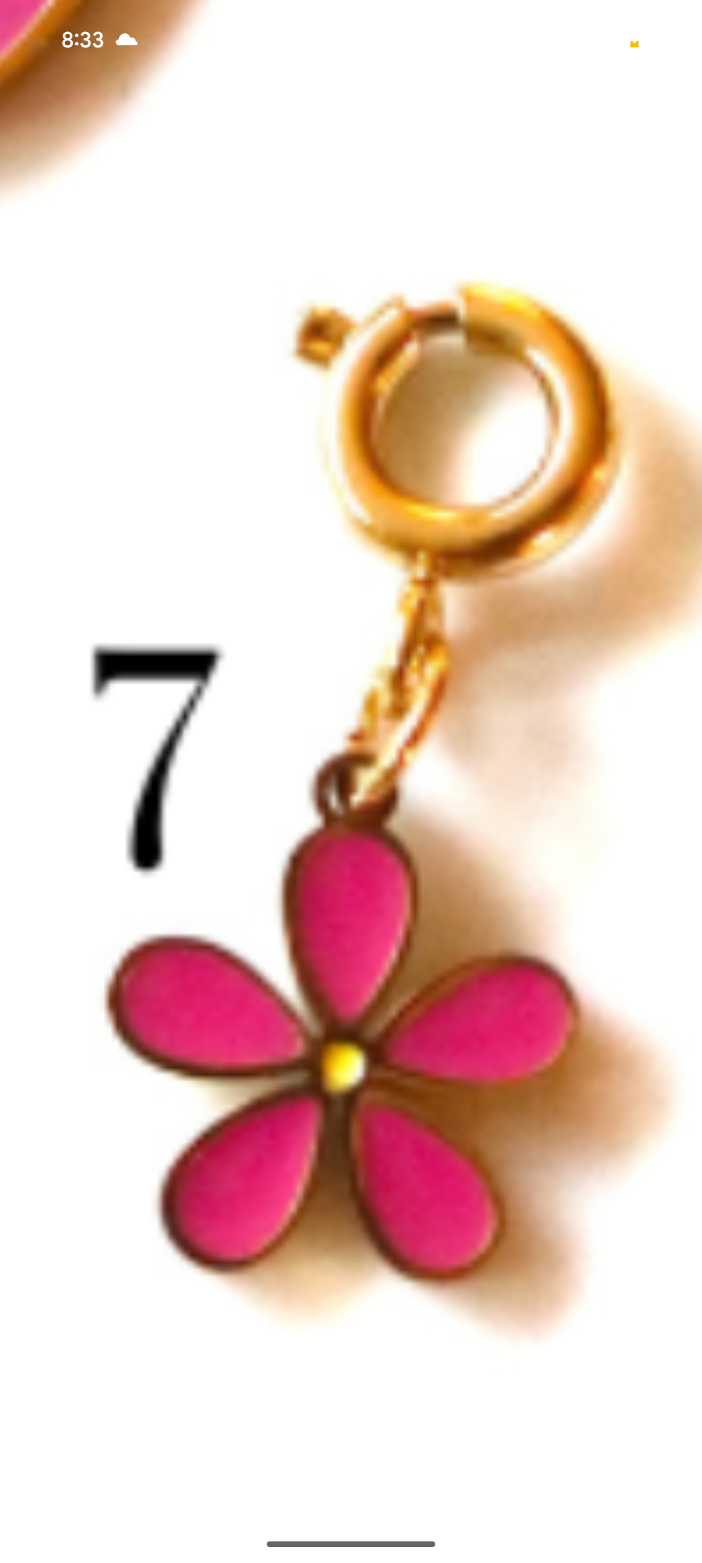 Stainless Steel Gold Plated Pink Collection Charms