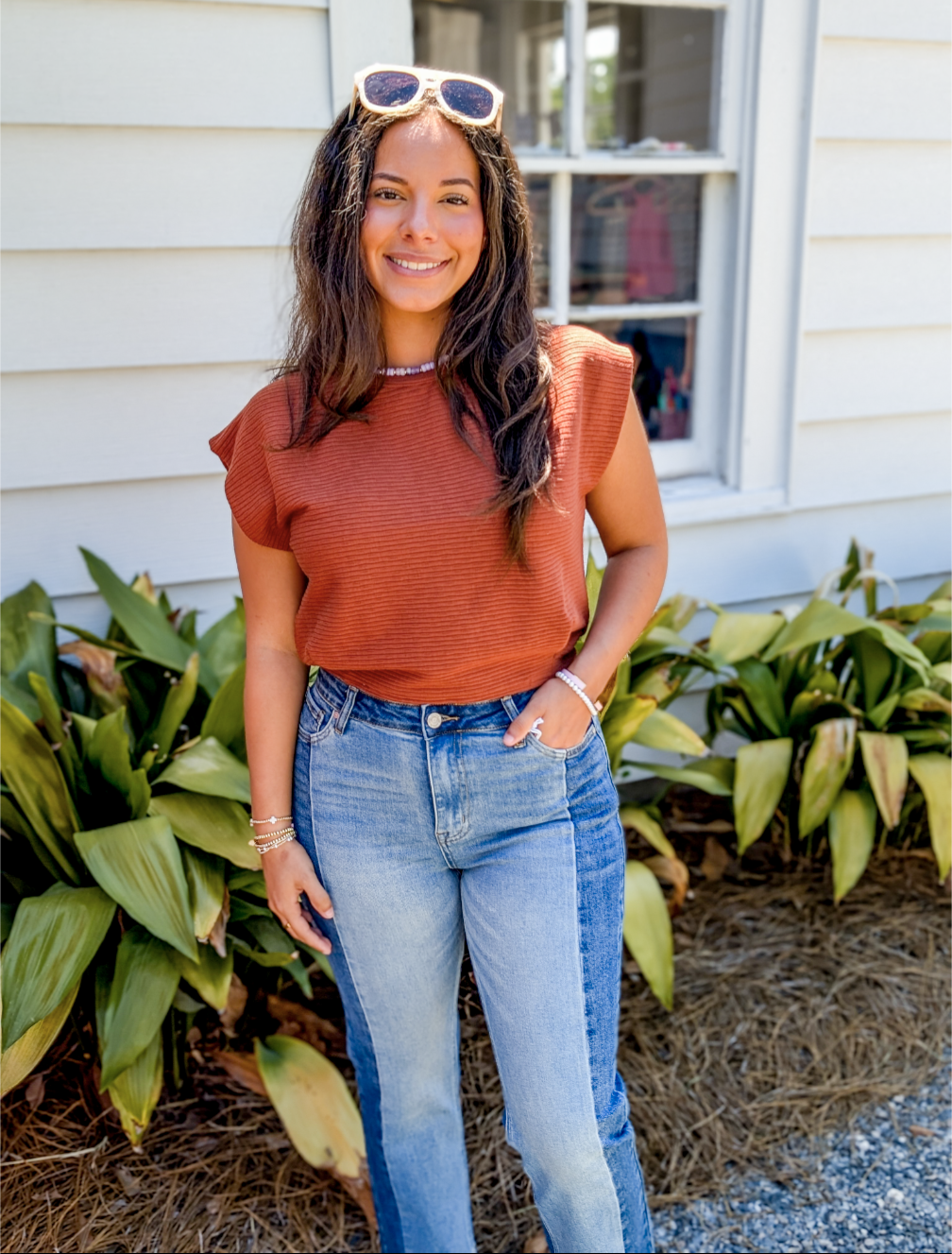 Soft Cedar Tapered Knit Top