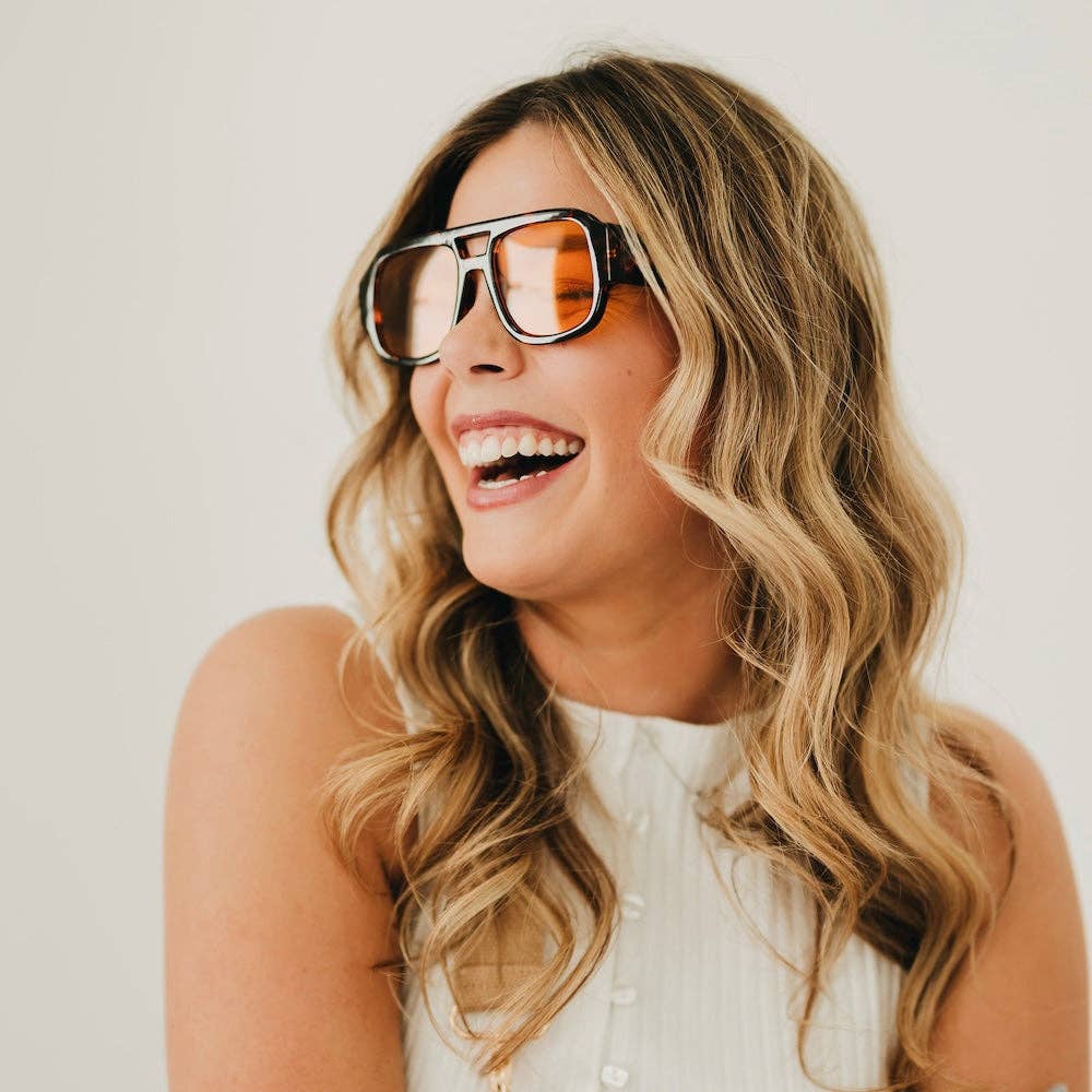 Ellen Retro Square Pilot Sunglasses
