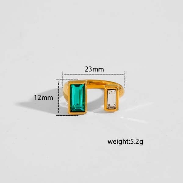 18K Stainless Steel Rhinestone Rings