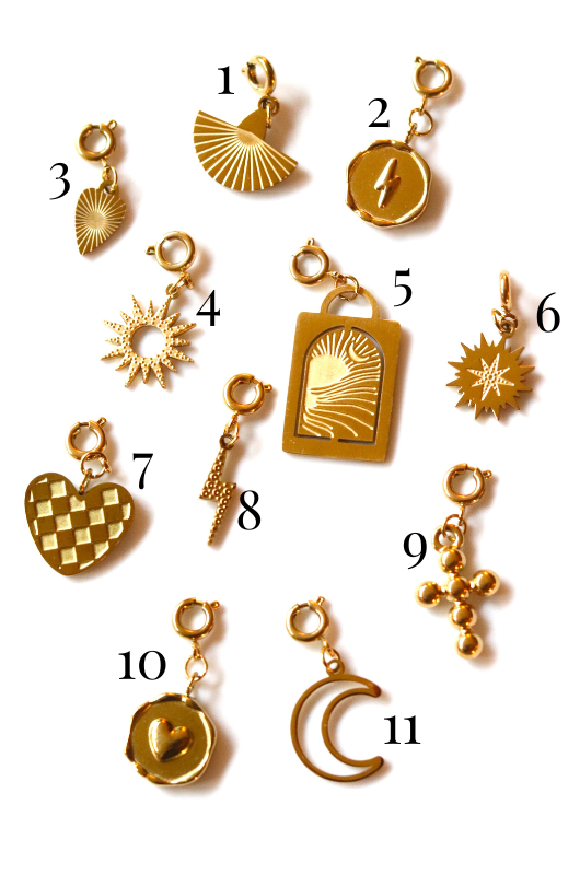 Stainless Steel Gold Plated Eclectic Charms