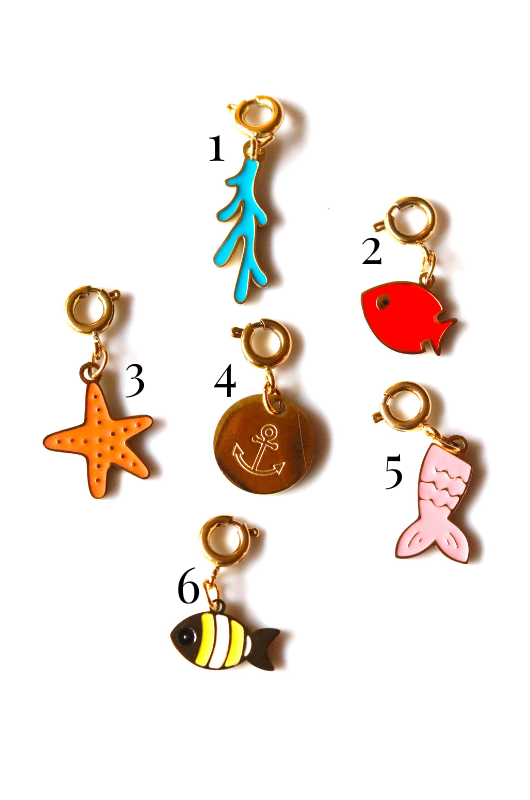 Stainless Steel Gold Plated Nautical Collection Charms