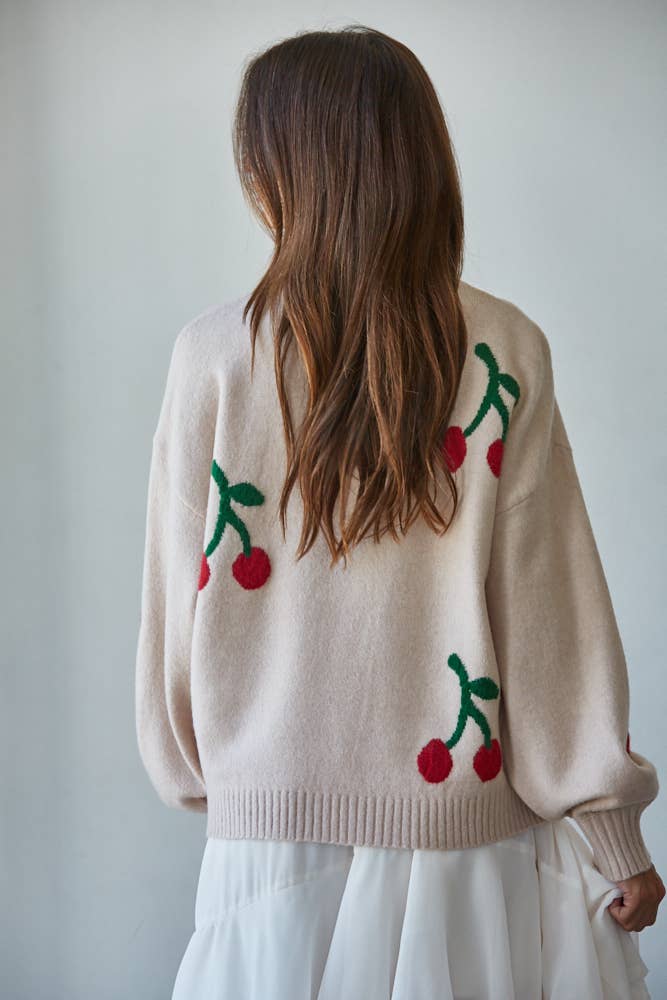 Cherry Delight Knit Sweater