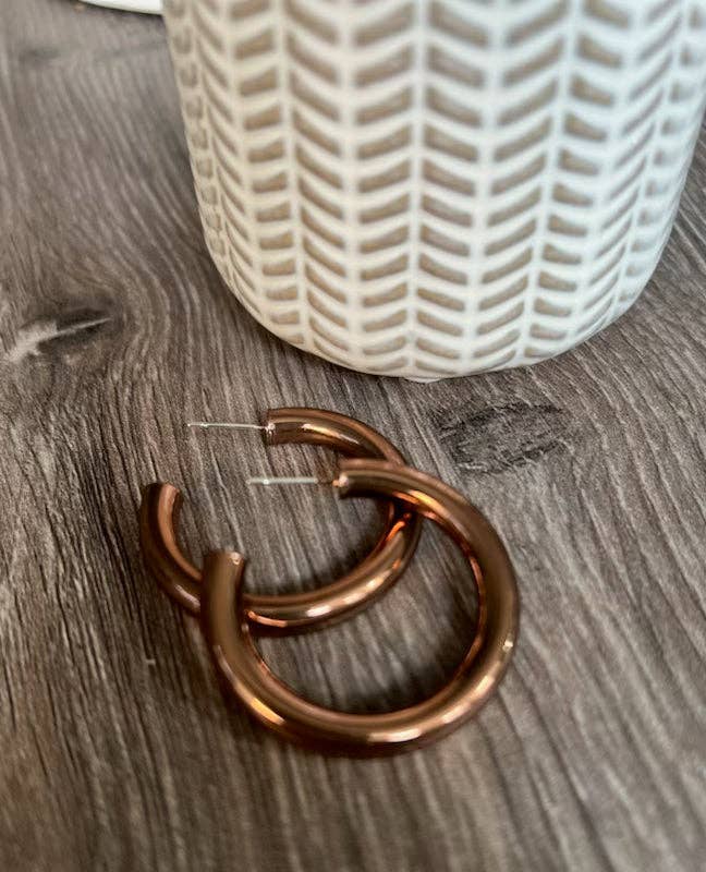 Bronze Metallic Hoops