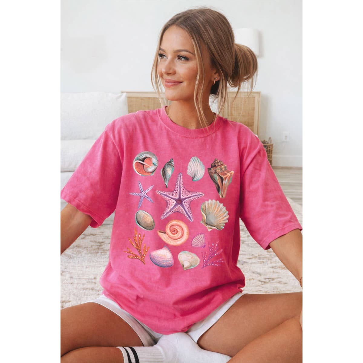 Marine Life Oversized Mineral Graphic Tee