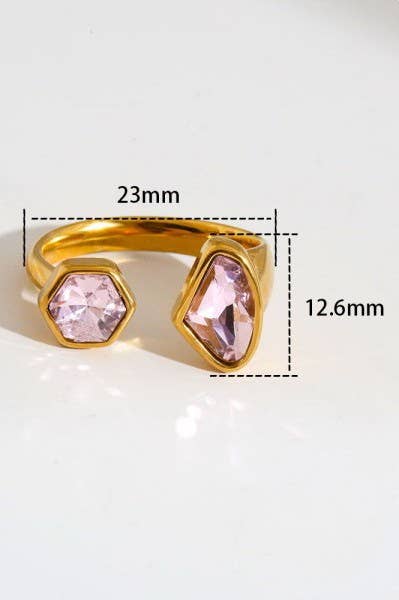 18K Stainless Steel Rhinestone Rings
