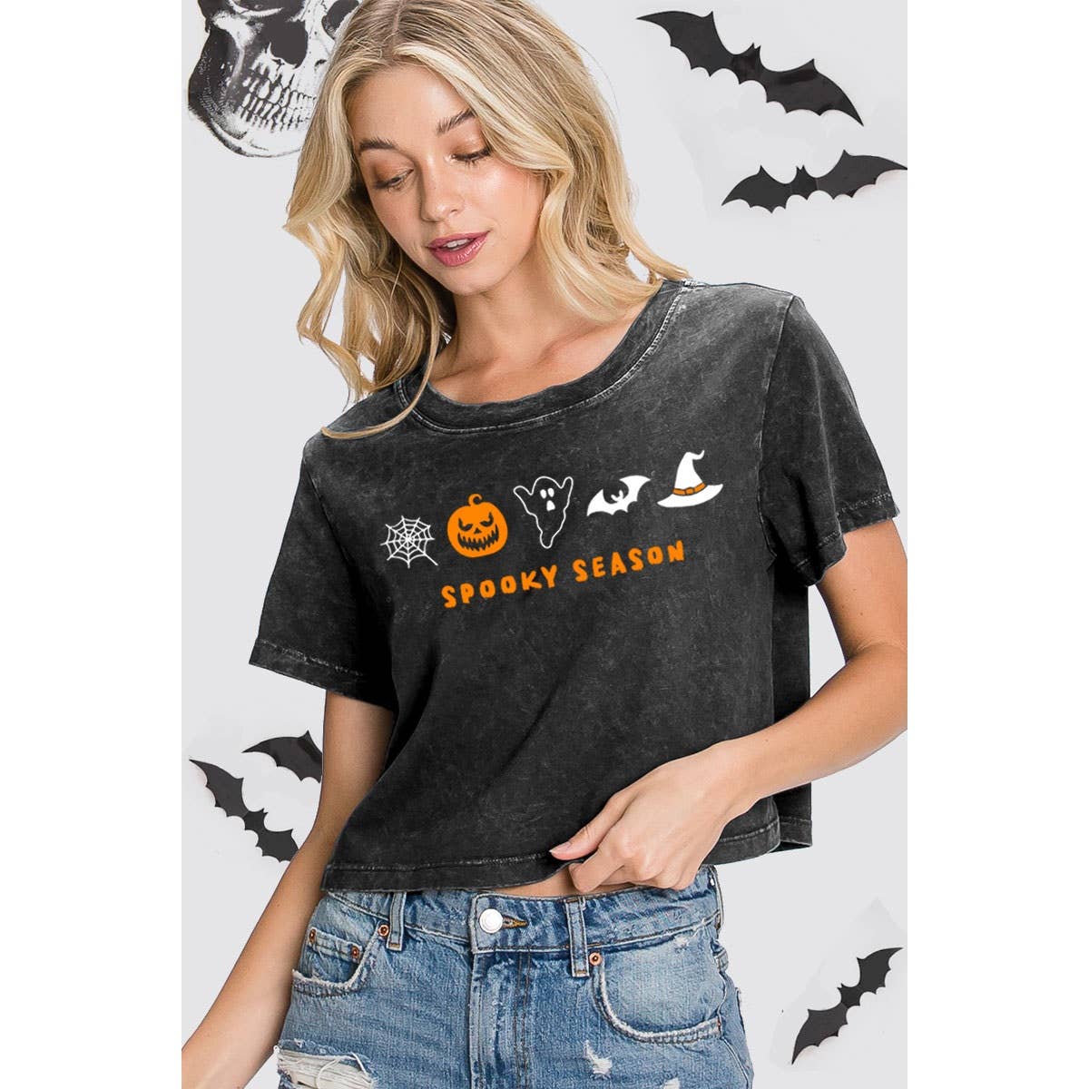 * FINAL SALE* Spooky Season Mineral Crop Top