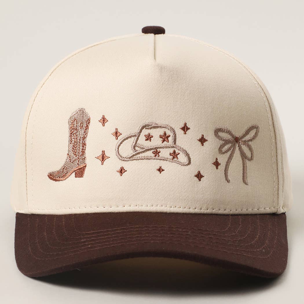 Coquette Western Embroidery Two-Tone Trucker Hat