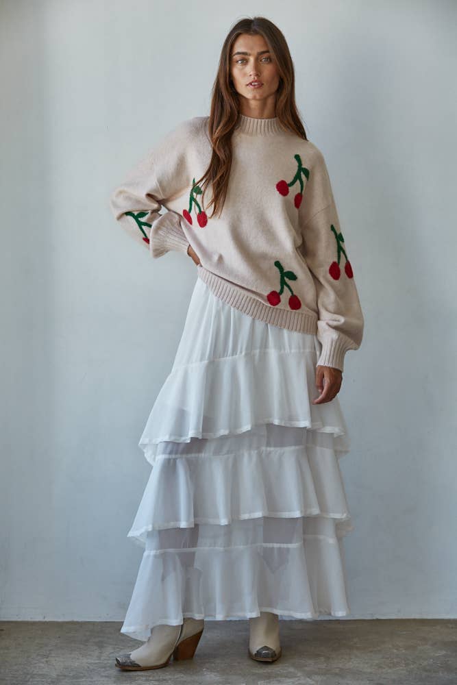 Cherry Delight Knit Sweater