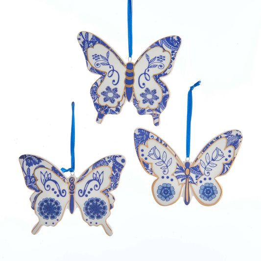 *FINAL SALE* Blue and White Butterfly Ornament