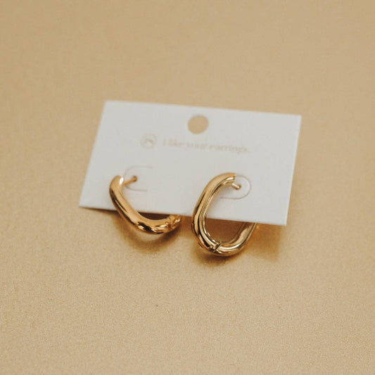 Flirty Fantasy Oval Hoop Earrings - Waterproof