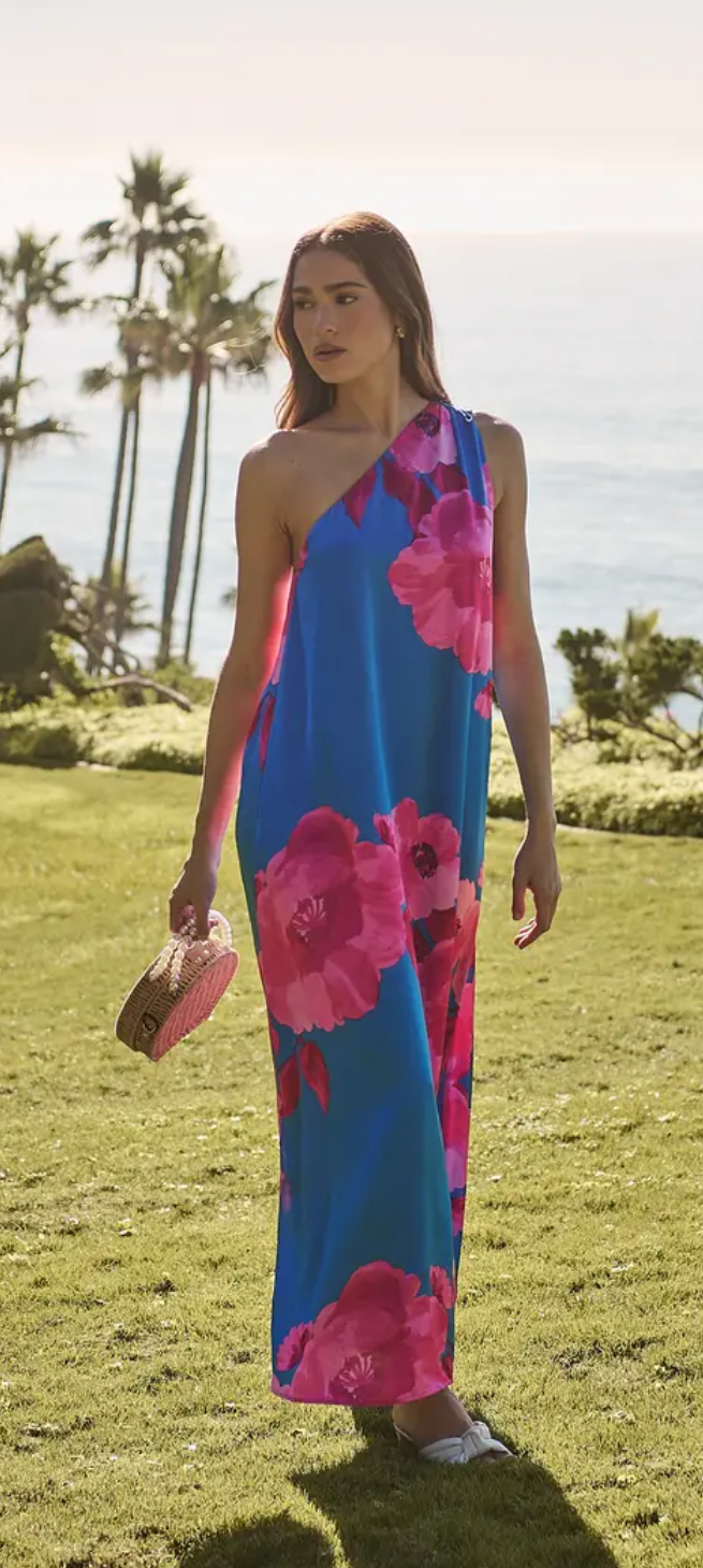 Glena Floral Pleated Maxi Dress